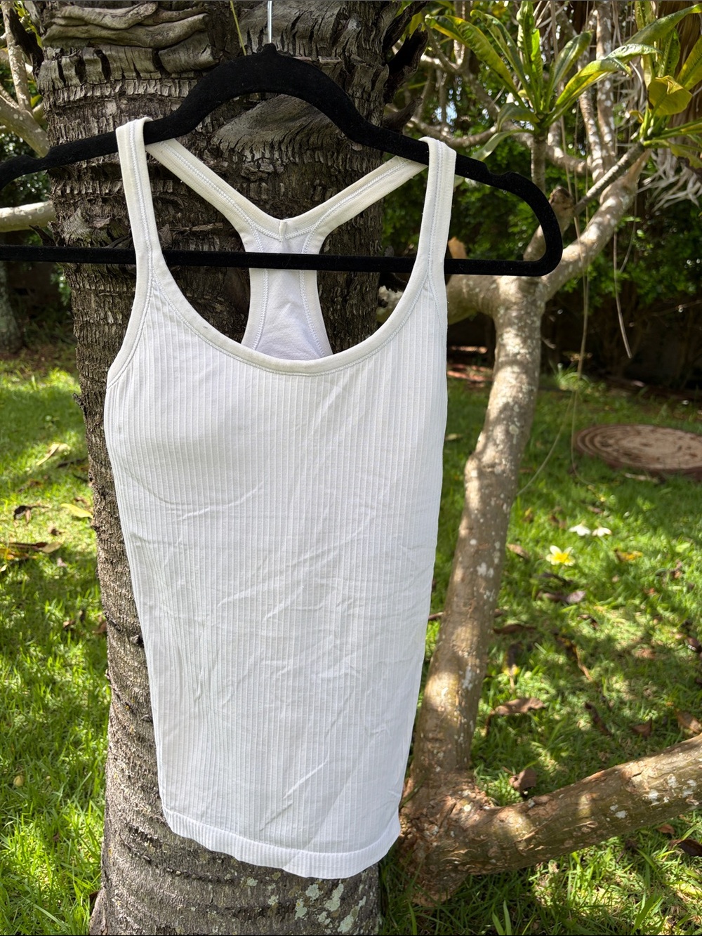 lululemon athletica White Ribbed Racerback Tank